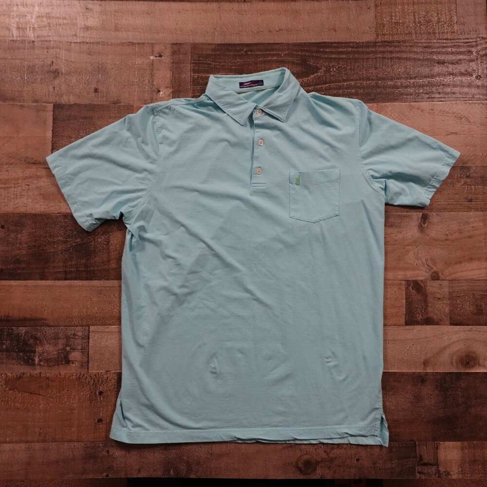 Johnnie-O Polo Shirt Men’s Large Barbados Blue Short Sleeve Stretch